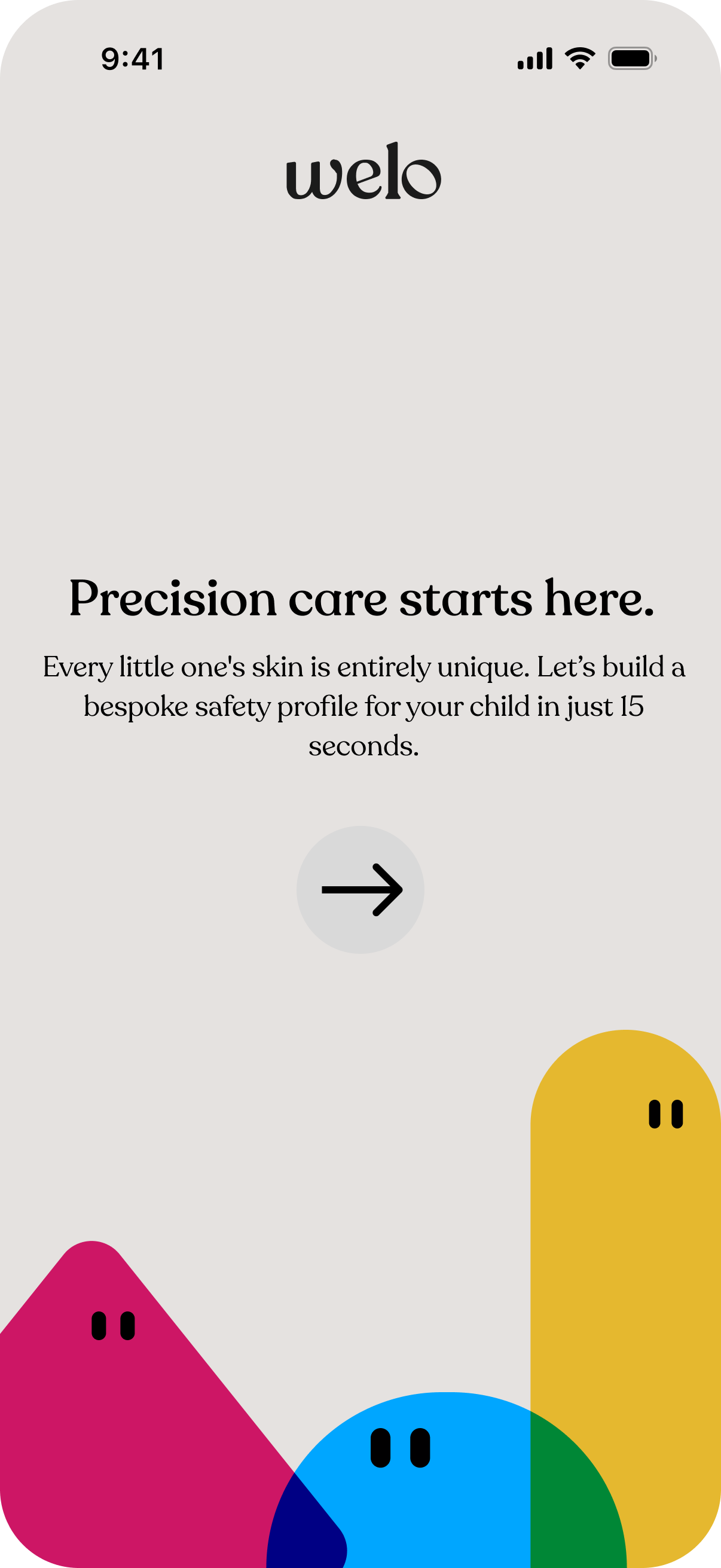 Welo scan mode showing barcode scanner ready to analyze product ingredients